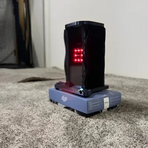 Compatible with Square Golf Launch Monitor Protective Enclosure with Impact Fins, Ventilation, Leveling Feet, Level and Laser Alignment Holder.