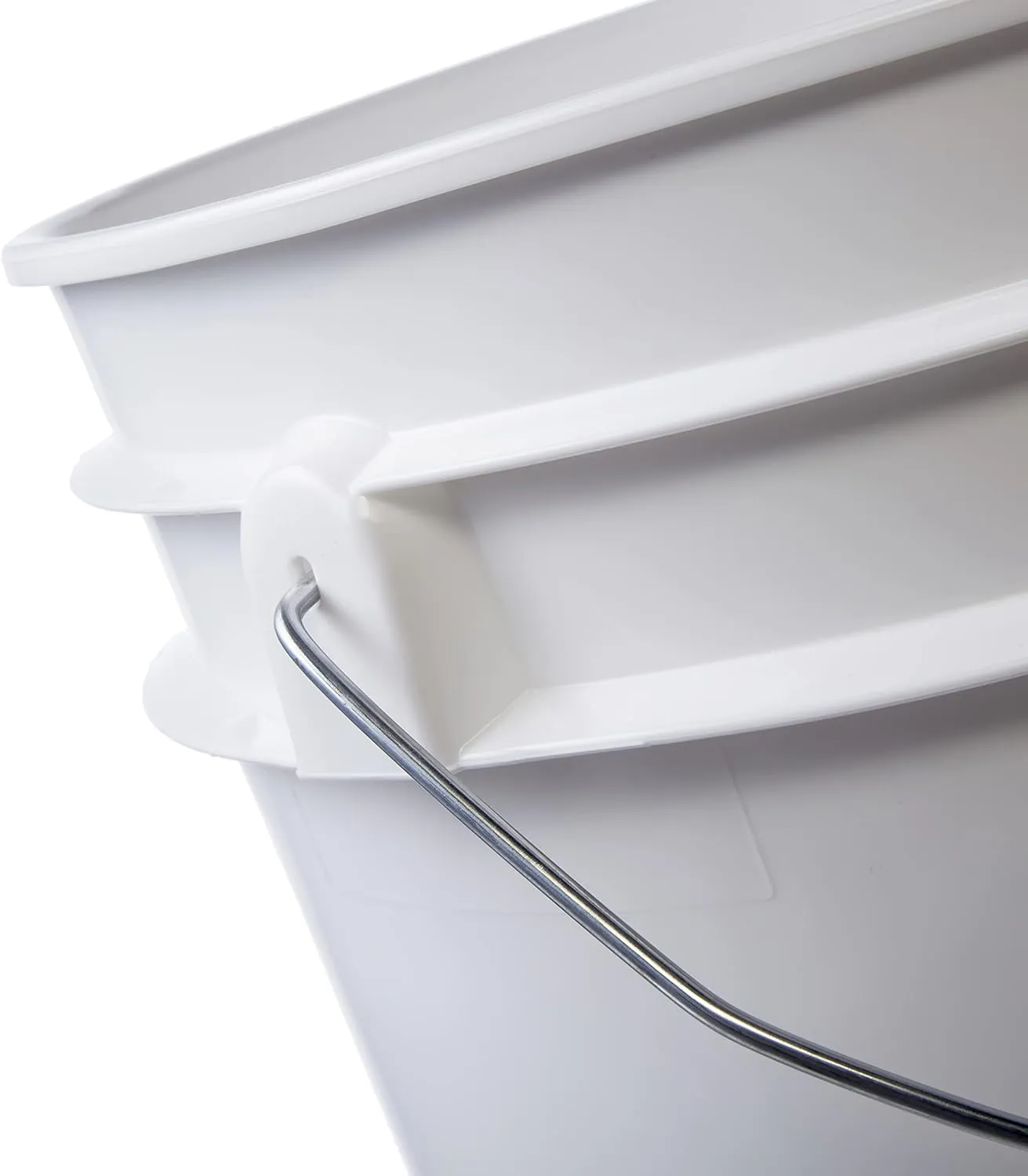 Consolidated Plastics 3.5 Gallon White Food Grade Buckets   Green Gamma Seal Lids, BPA Free Container Storage, Durable HDPE Pails, Made in USA (3 Pack)