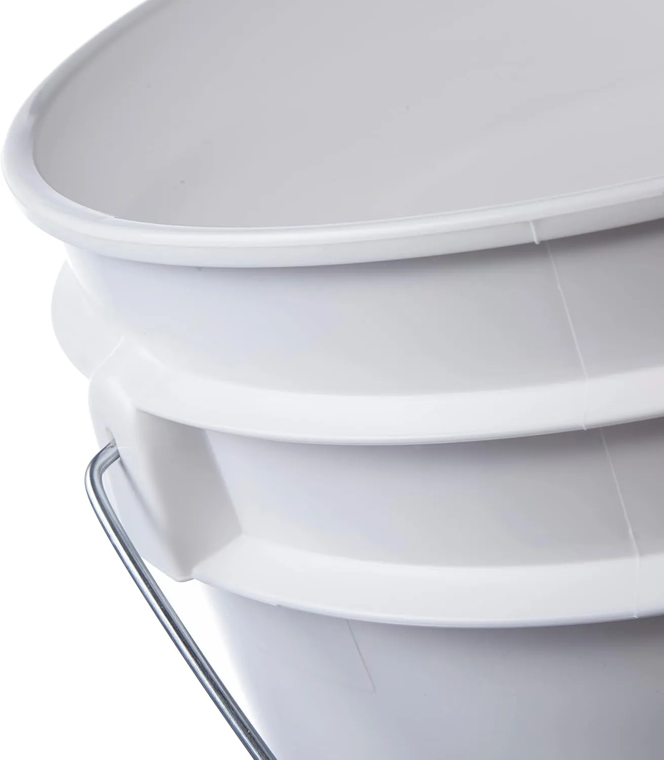 Consolidated Plastics 3.5 Gallon White Food Grade Buckets   Green Gamma Seal Lids, BPA Free Container Storage, Durable HDPE Pails, Made in USA (3 Pack)