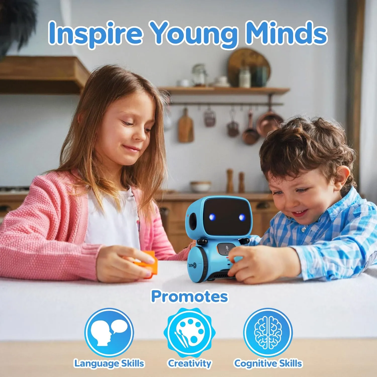 Contixo R1 Robot Toys for Kids - Smart Robots for Kids Voice Control Talking Dancing Learning Educational Toys for Boys Girls Toddlers Age 3-8 Years Old Birthday Gifts for Kid Blue