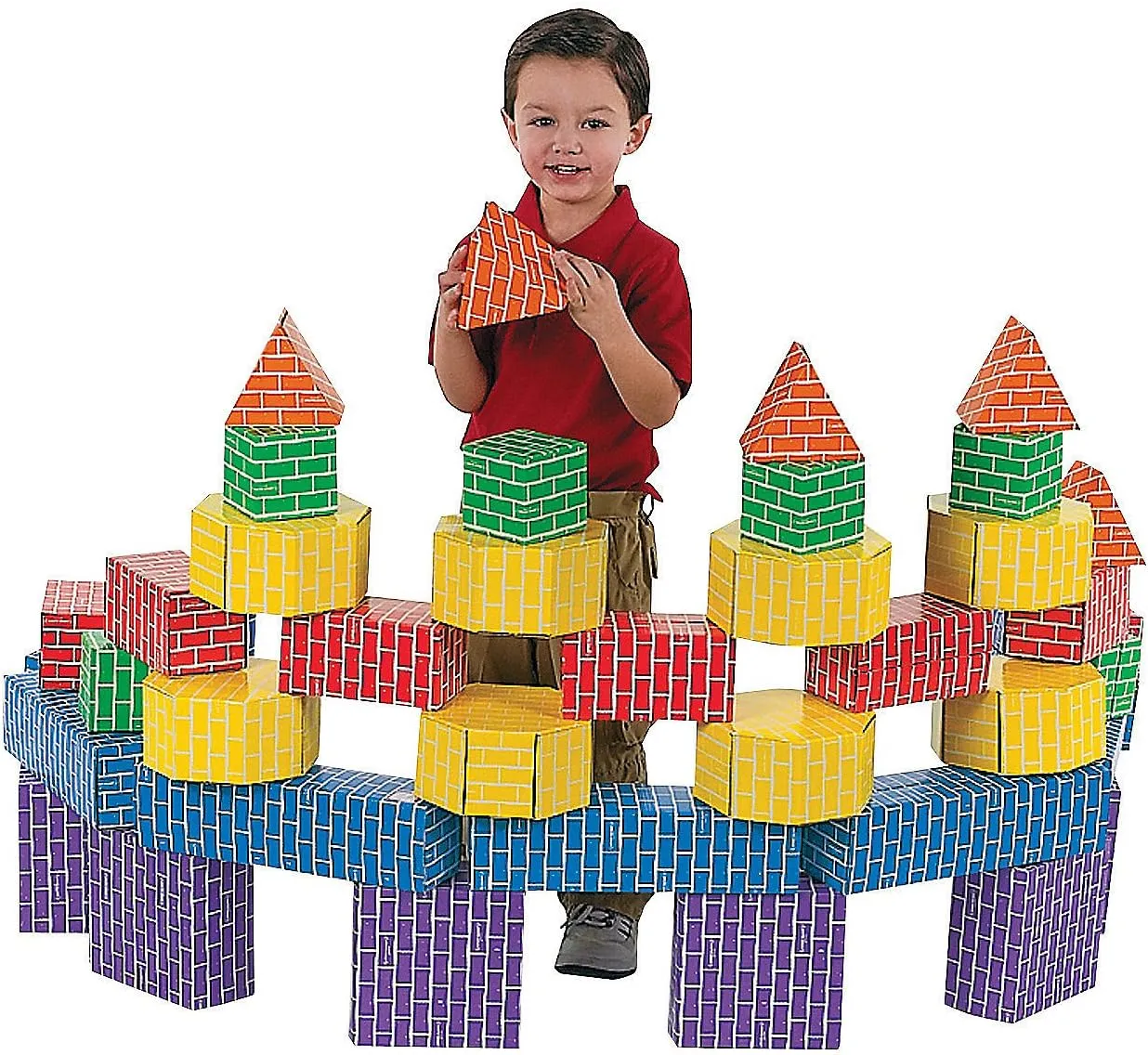 Cool Cardboard Block Bricks for Kids - 42 Blocks per - Fun Gift and for Creative Active Play