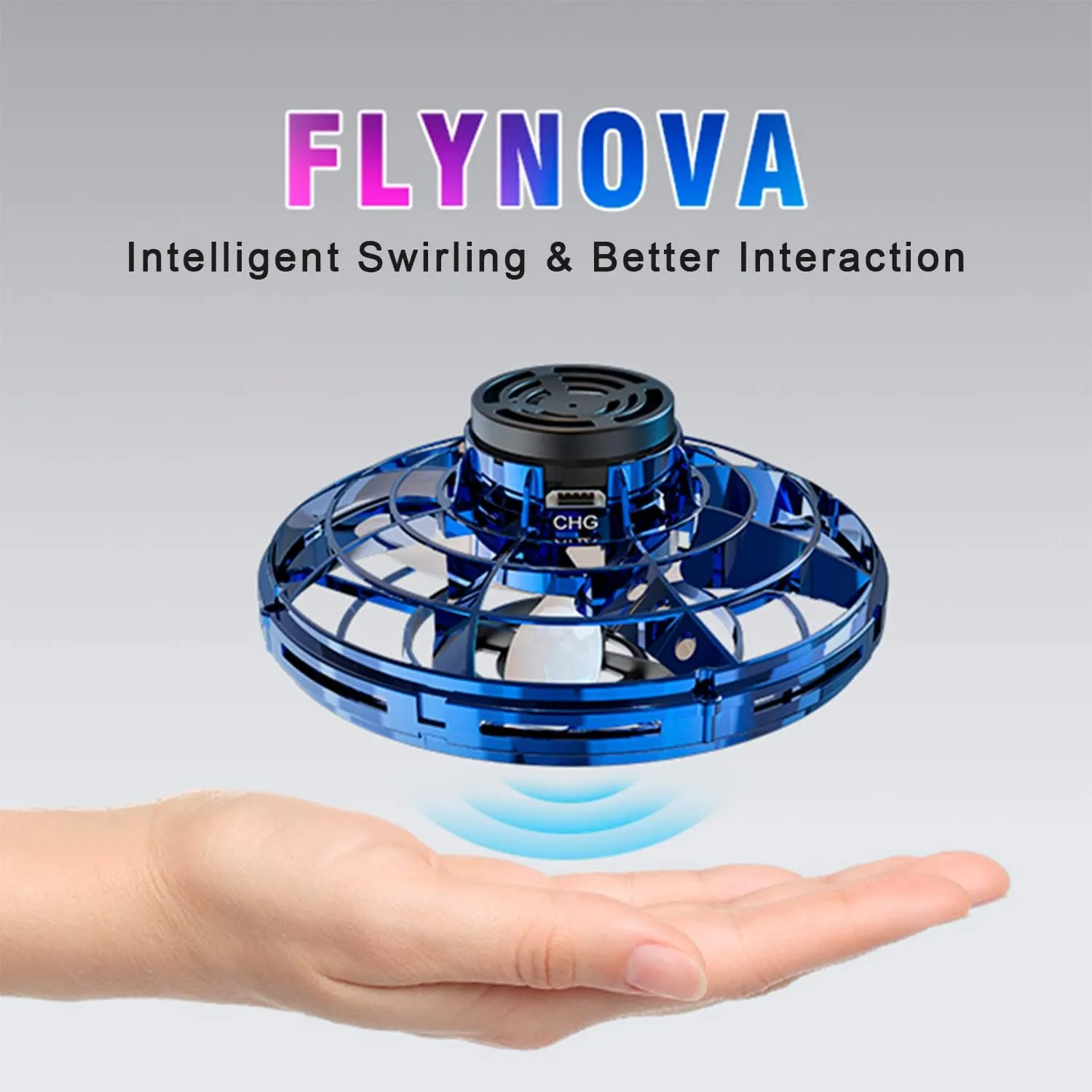 Cool Kids Light Up Toys,FLYNOVA Hand Operated UFO Drones,Mini Flying Orb with Lights,Hover Boomerang Spinner,Xmas Birthday Gifts for Adult Teen,Indoor Outdoor Stocking Stuffers with Family Friends