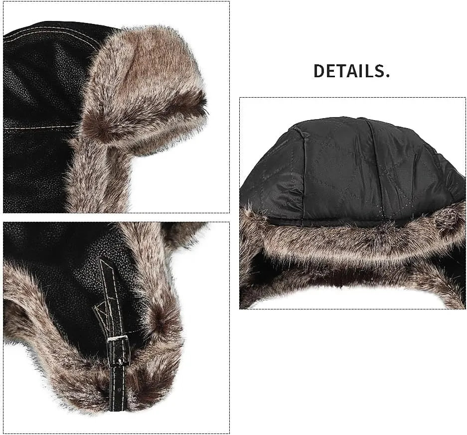 Cool Winter Aviator Hat Men Trapper Hat Women Russia Hat Eskimo Earflap Ushanka Skiing Pilot Hooded Trooper Hat