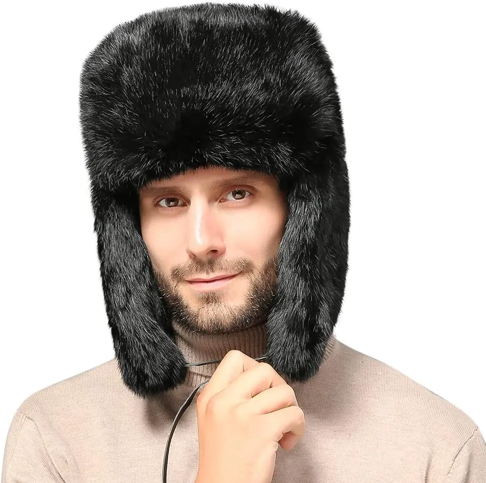 Cool Winter Aviator Hat Men Trapper Hat Women Russia Hat Eskimo Earflap Ushanka Skiing Pilot Hooded Trooper Hat