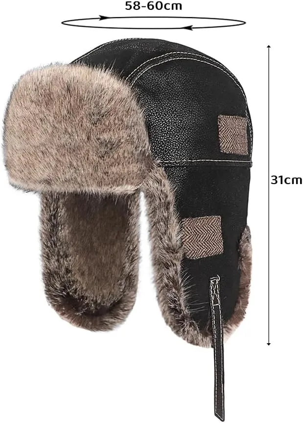 Cool Winter Aviator Hat Men Trapper Hat Women Russia Hat Eskimo Earflap Ushanka Skiing Pilot Hooded Trooper Hat