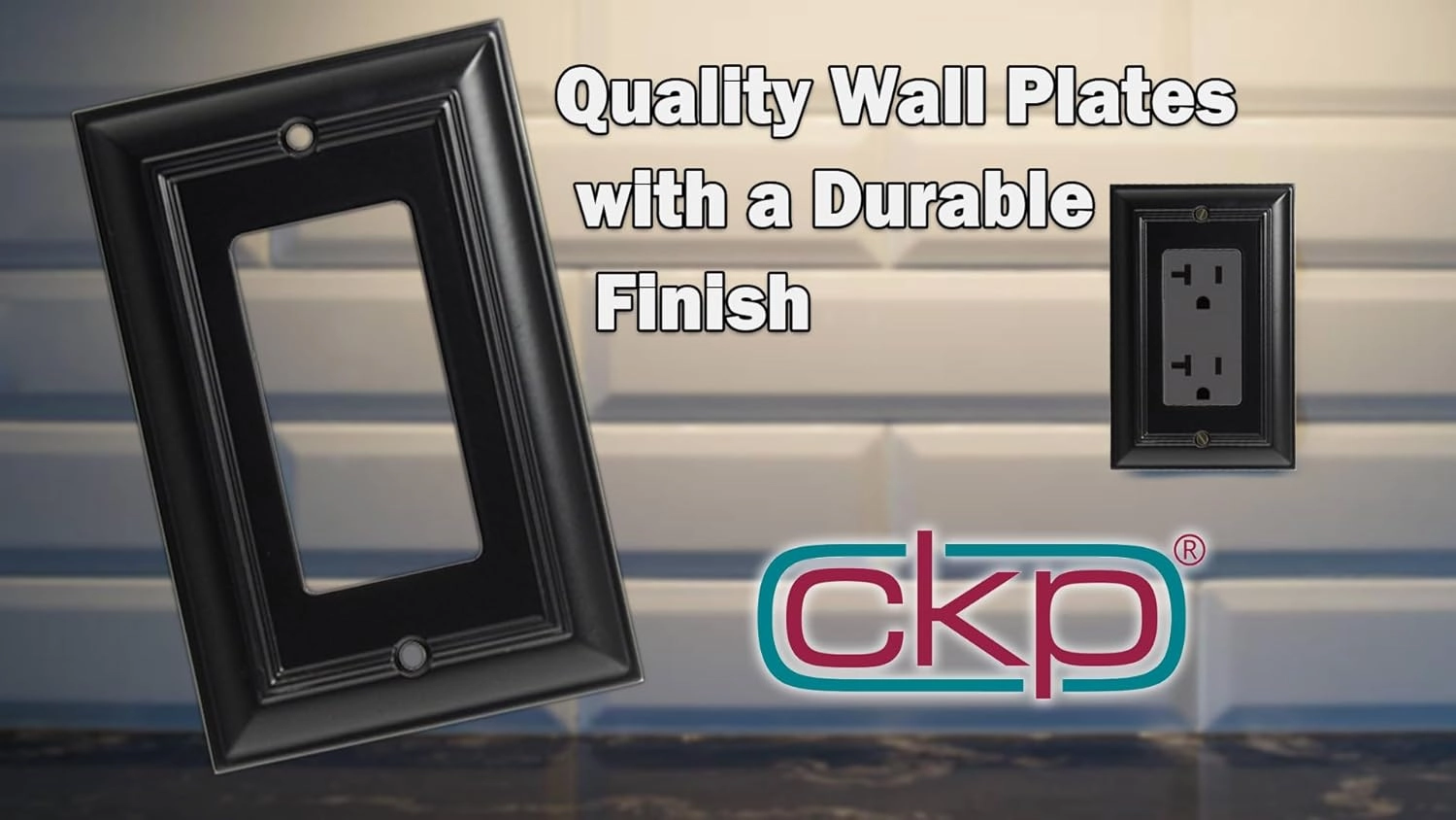 Cool Knobs and Pulls (CKP) Impressions Collection, 31191 Decorative Duplex Wall Plate/Outlet Cover, Long Lasting Durable Solid Steel Construction, Matte Black, 1 piece