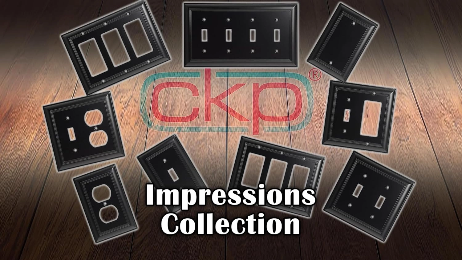 Cool Knobs and Pulls (CKP) Impressions Collection, 31191 Decorative Duplex Wall Plate/Outlet Cover, Long Lasting Durable Solid Steel Construction, Matte Black, 1 piece