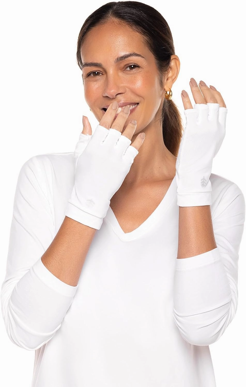 Coolibar UPF 50  Men's Women's Ouray UV Fingerless Sun Gloves - Sun Protective