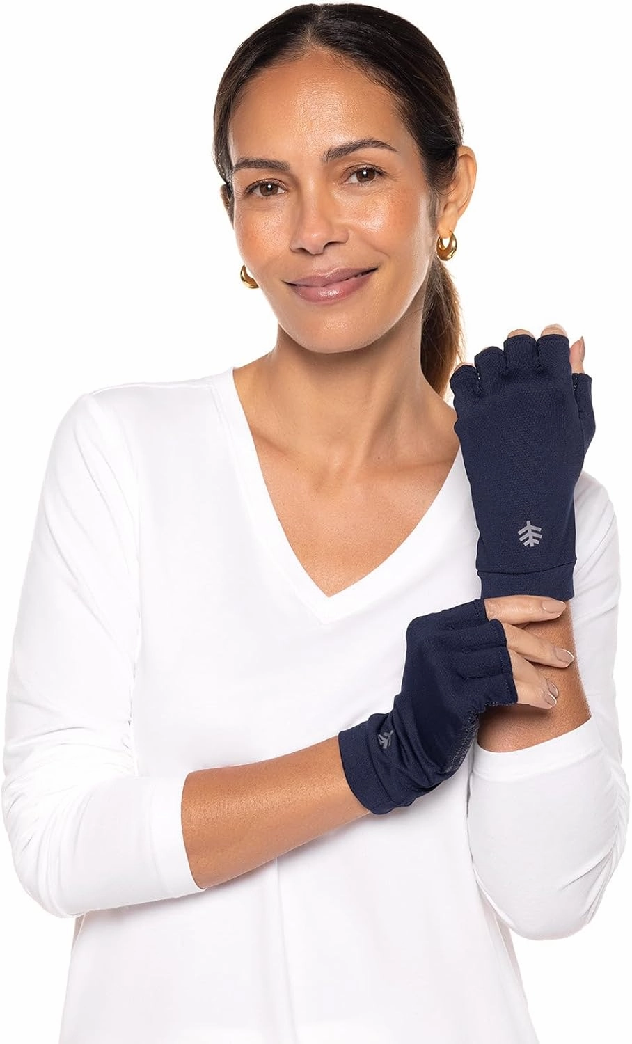Coolibar UPF 50  Men's Women's Ouray UV Fingerless Sun Gloves - Sun Protective