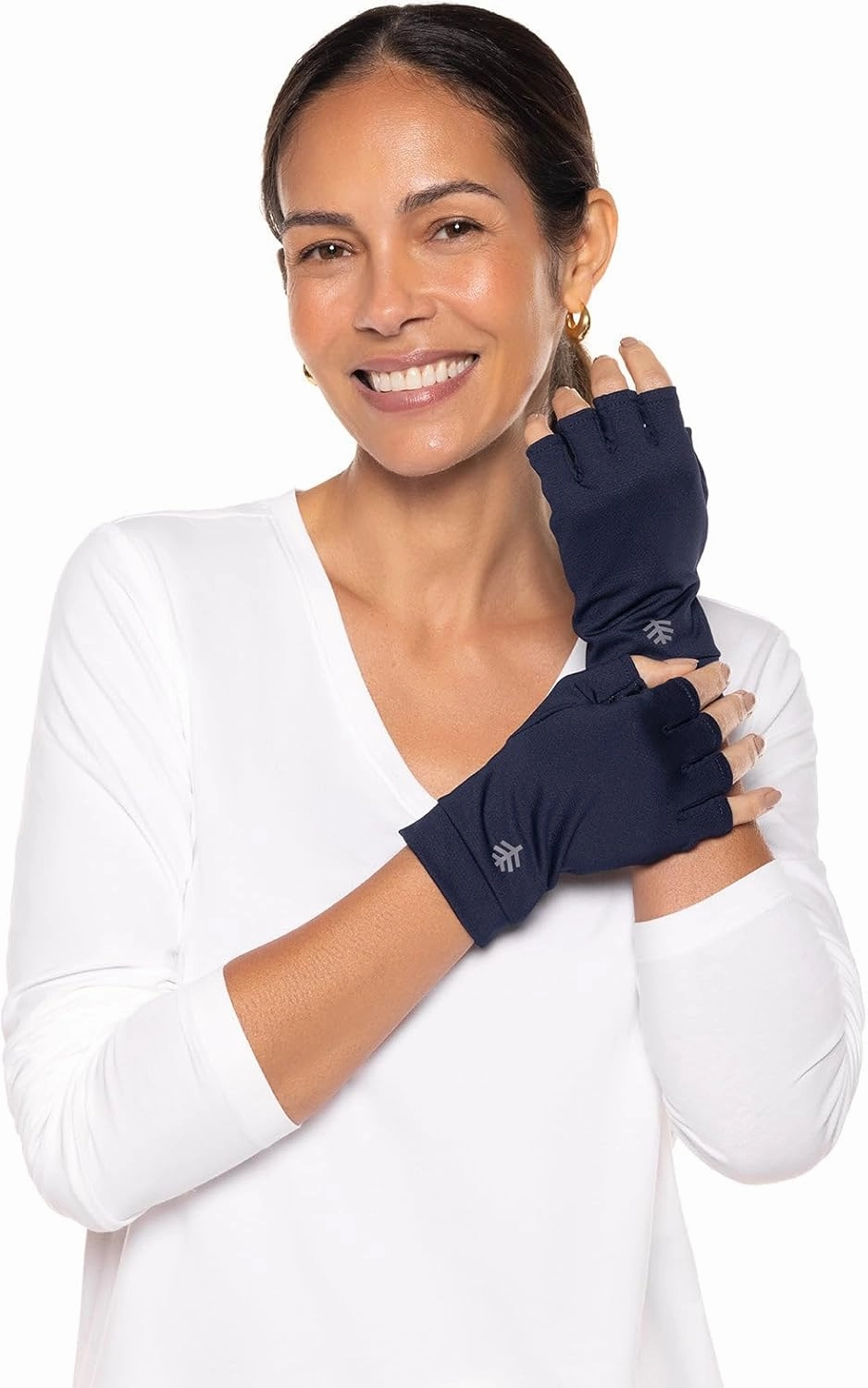 Coolibar UPF 50  Men's Women's Ouray UV Fingerless Sun Gloves - Sun Protective