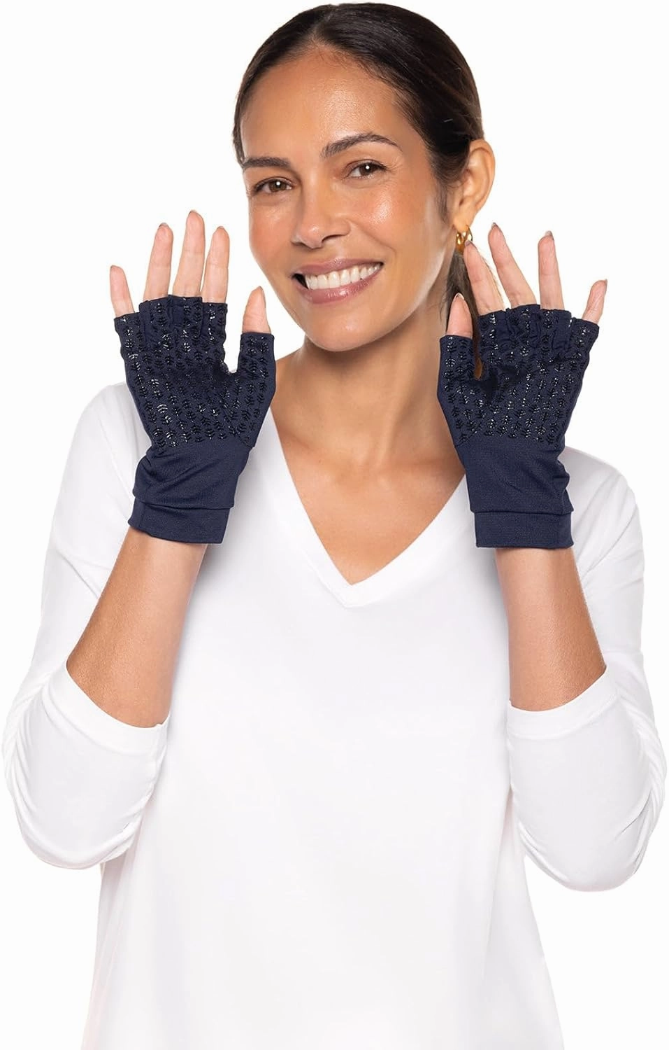 Coolibar UPF 50  Men's Women's Ouray UV Fingerless Sun Gloves - Sun Protective