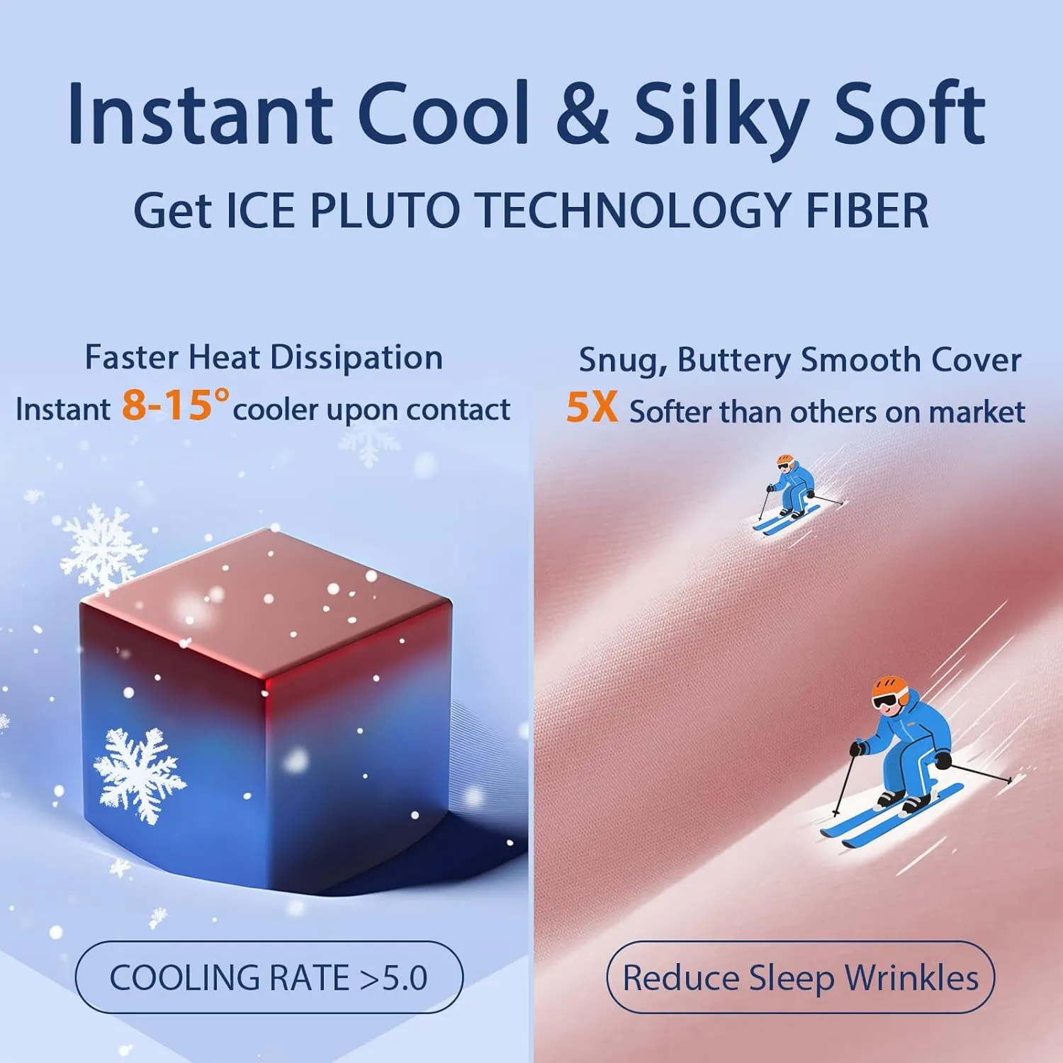 Cooling Bed Pillows King Size Set of 2, Cool for Hot Sleepers, Soft Gusseted Hotel Down Alternative Pillow 2 Pack for Side Back Stomach Sleeper, Supportive, Pain Relief, ICY Pink, 20" x 34"