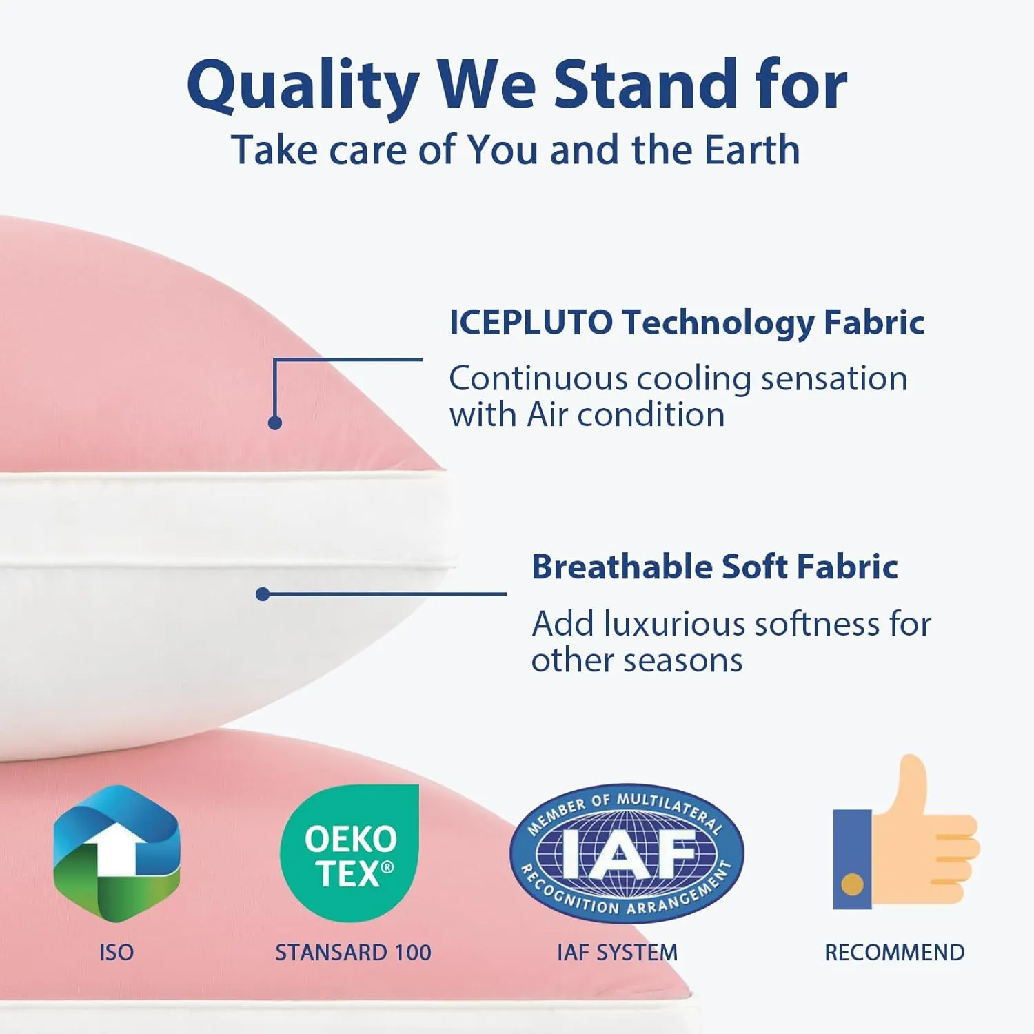 Cooling Bed Pillows King Size Set of 2, Cool for Hot Sleepers, Soft Gusseted Hotel Down Alternative Pillow 2 Pack for Side Back Stomach Sleeper, Supportive, Pain Relief, ICY Pink, 20" x 34"