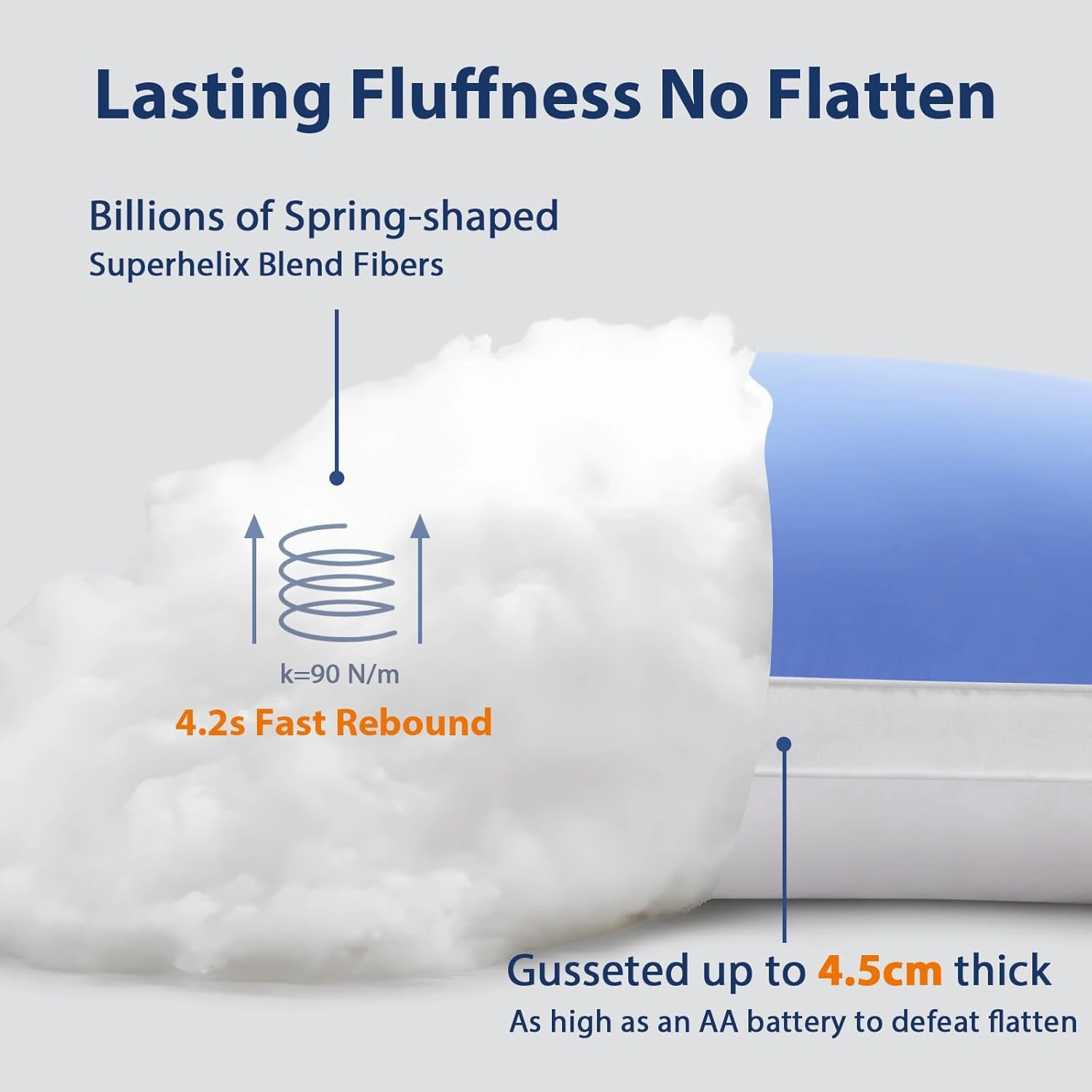 Cooling Bed Pillows Queen Size Set of 2, Cool for Hot Sleepers, Soft Gusseted Hotel Down Alternative Pillow 2 Pack for Side Back Stomach Sleeper, Supportive, Pain Relief, ICY Blue, 20" x 30"