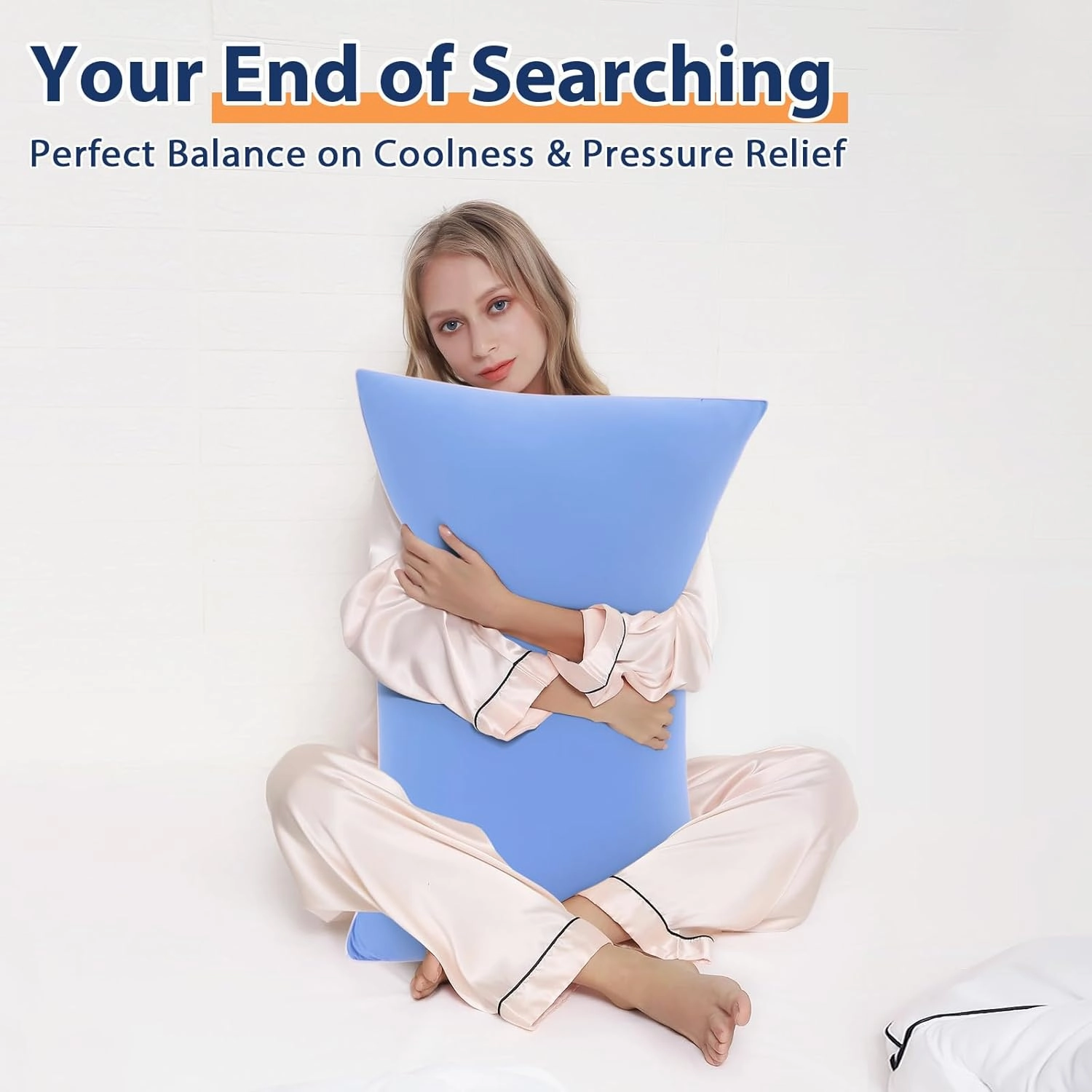 Cooling Bed Pillows Queen Size Set of 2, Cool for Hot Sleepers, Soft Gusseted Hotel Down Alternative Pillow 2 Pack for Side Back Stomach Sleeper, Supportive, Pain Relief, ICY Blue, 20" x 30"