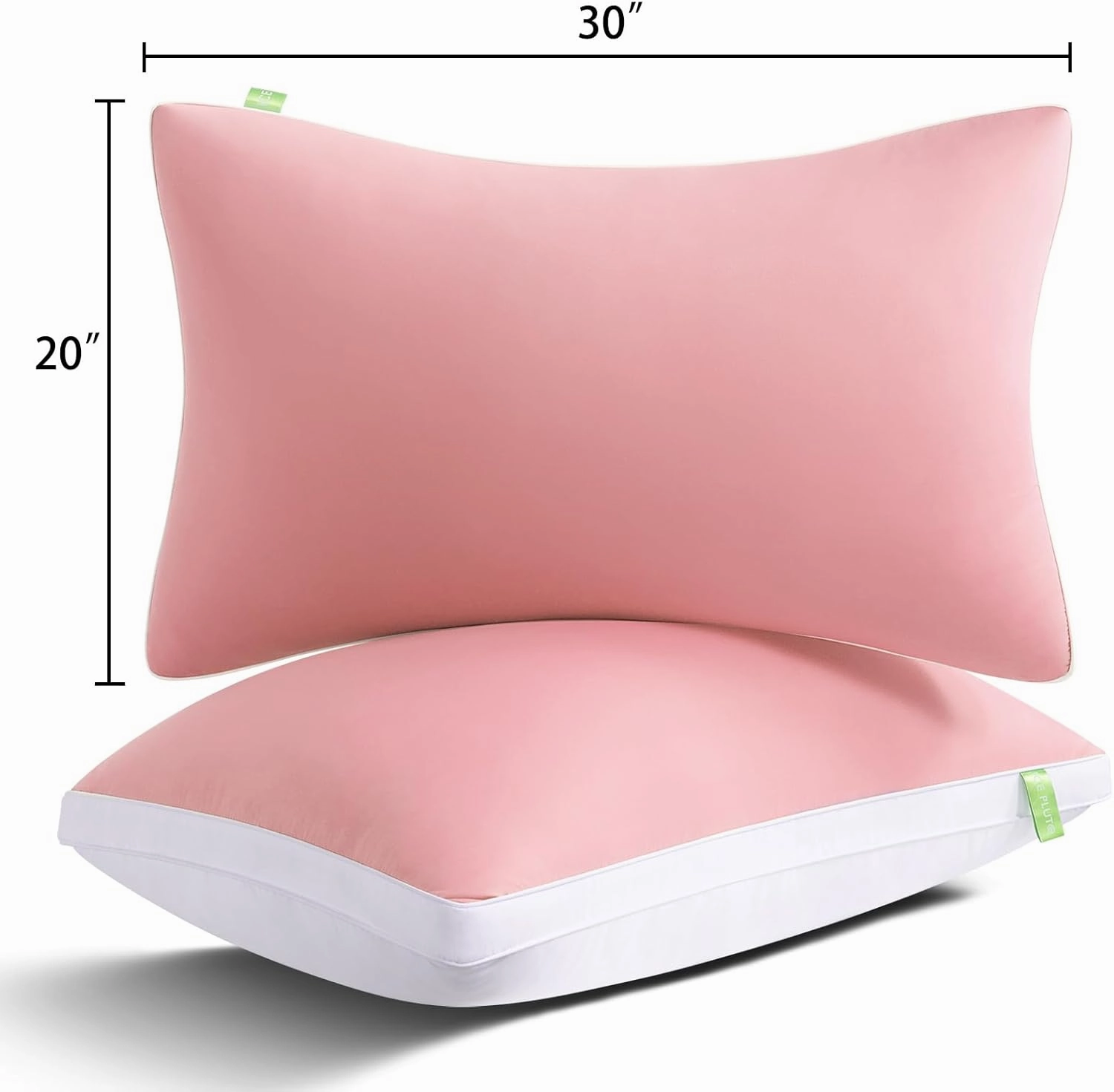 Cooling Bed Pillows Queen Size Set of 2, Cool for Hot Sleepers, Soft Gusseted Hotel Down Alternative Pillow 2 Pack for Side Back Stomach Sleeper, Supportive, Pain Relief, ICY Pink, 20" x 30"