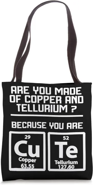 Copper Tellurium Cute Periodic Elements Cute Chemistry Tote Bag