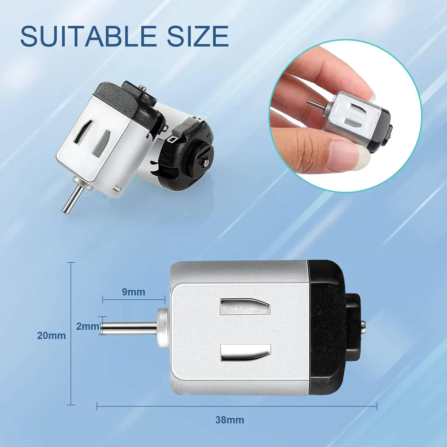 Coume 40 Pack Dc Motor 1.5-3v 23000rpm Mini Hobby Electric Motor High Speed Torque for DIY Remote Control Toy Car Science Experiments