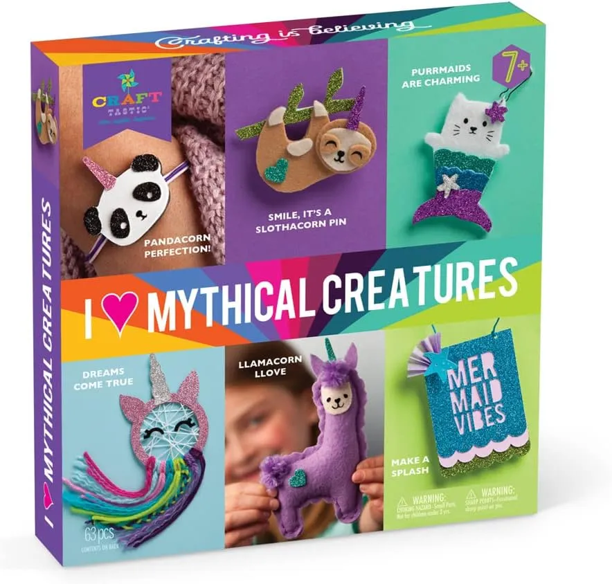 Craft-tastic – I Love Mythical Creatures Kit – Craft Kit Includes 6 Projects Featuring Mythical Creatures