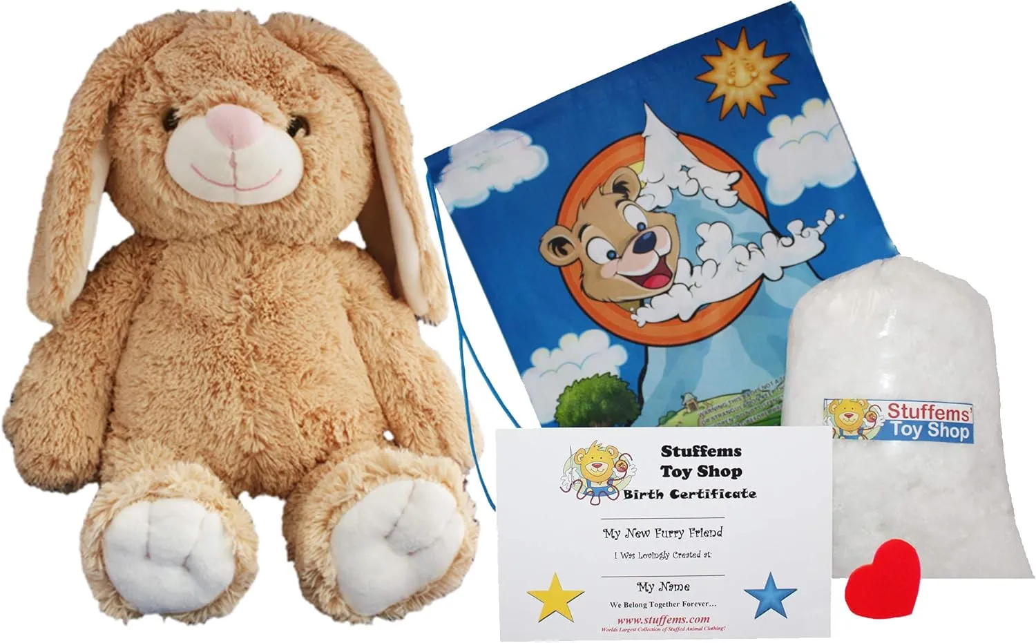Create Your Own Flopsy The Bunny, a Beary Fun Friend (16" Plush Kit) DIY Stuffed Animal w/Cute Backpack