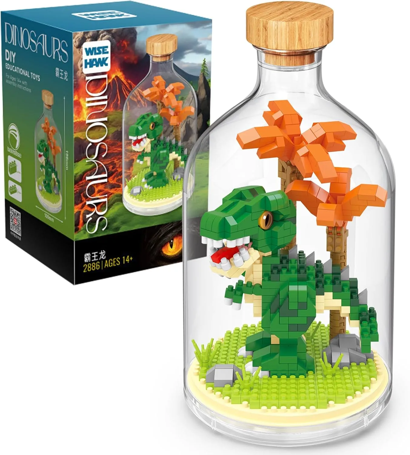 Creative Dinosaur Toy Building Set,Adult Mini Animal Friend Set,Party Favors Gift for Kids, Dinosaur Lover Office Home Decor Building Block Kits,New Year Easter Birthday Gift for Boys Girls