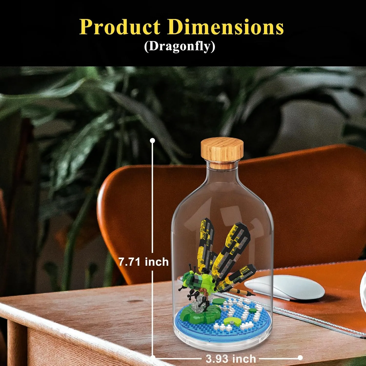 Creative Insect Friend Set,Adult Mini Animals Building Set,Party Favors Gift for Kids,Nature Lovers Office Home Decor Mini Bugs Building Block,New Year Birthday Gift for Boys Girls(Dragonfly)