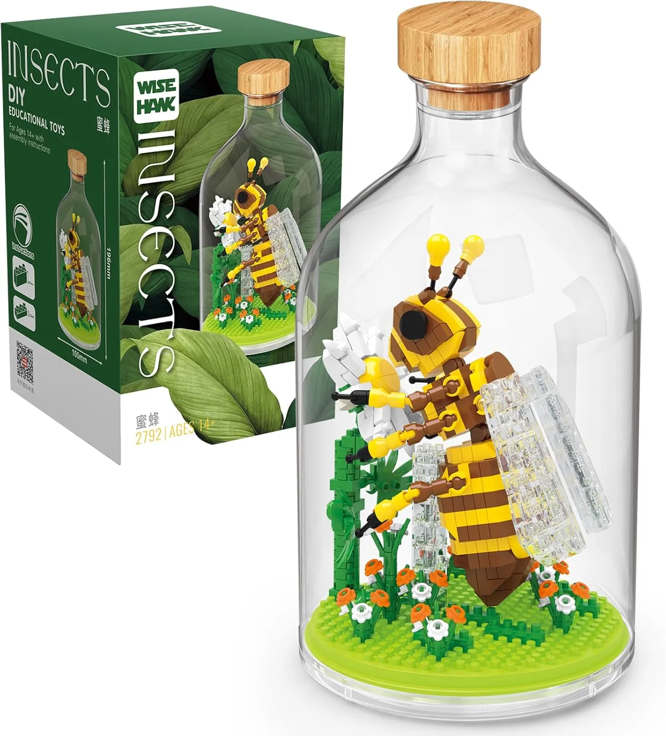 Creative Insect Friend Set,Adults Mini Animals Building Set,Party Favors Gift for Kids,Nature Lovers Office Home Decor Bugs Building Block,New Year Easter Birthday Gift for Boys Girls(Bee)