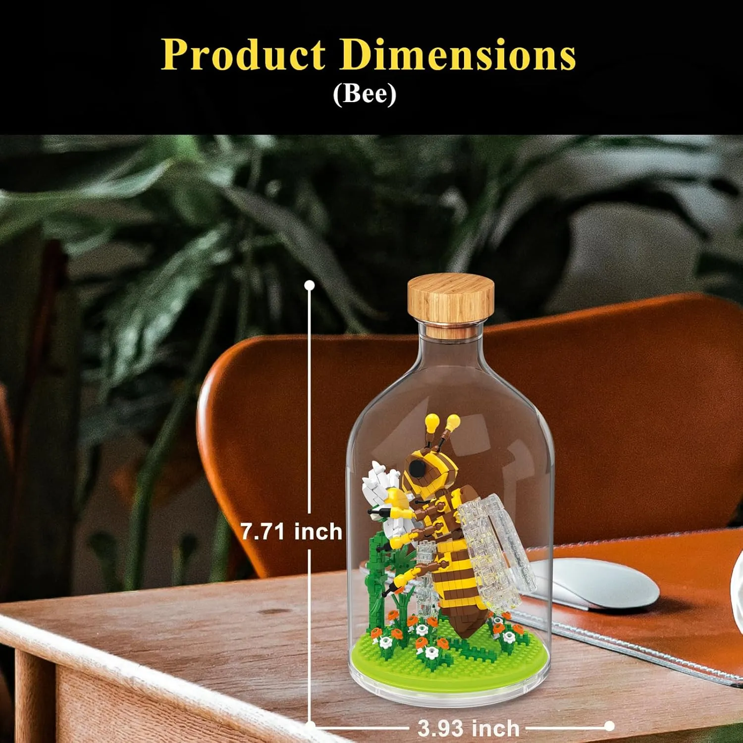 Creative Insect Friend Set,Adults Mini Animals Building Set,Party Favors Gift for Kids,Nature Lovers Office Home Decor Bugs Building Block,New Year Easter Birthday Gift for Boys Girls(Bee)