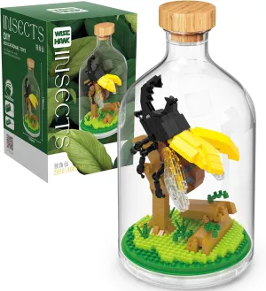 Creative Insect Friend Set,Adults Mini Animals Building Set,Party Favors Gift for Kids,Nature Lovers Office Home Decor Mini Bugs Building Block,New Year Birthday Gift for Boys Girls(Beetle)