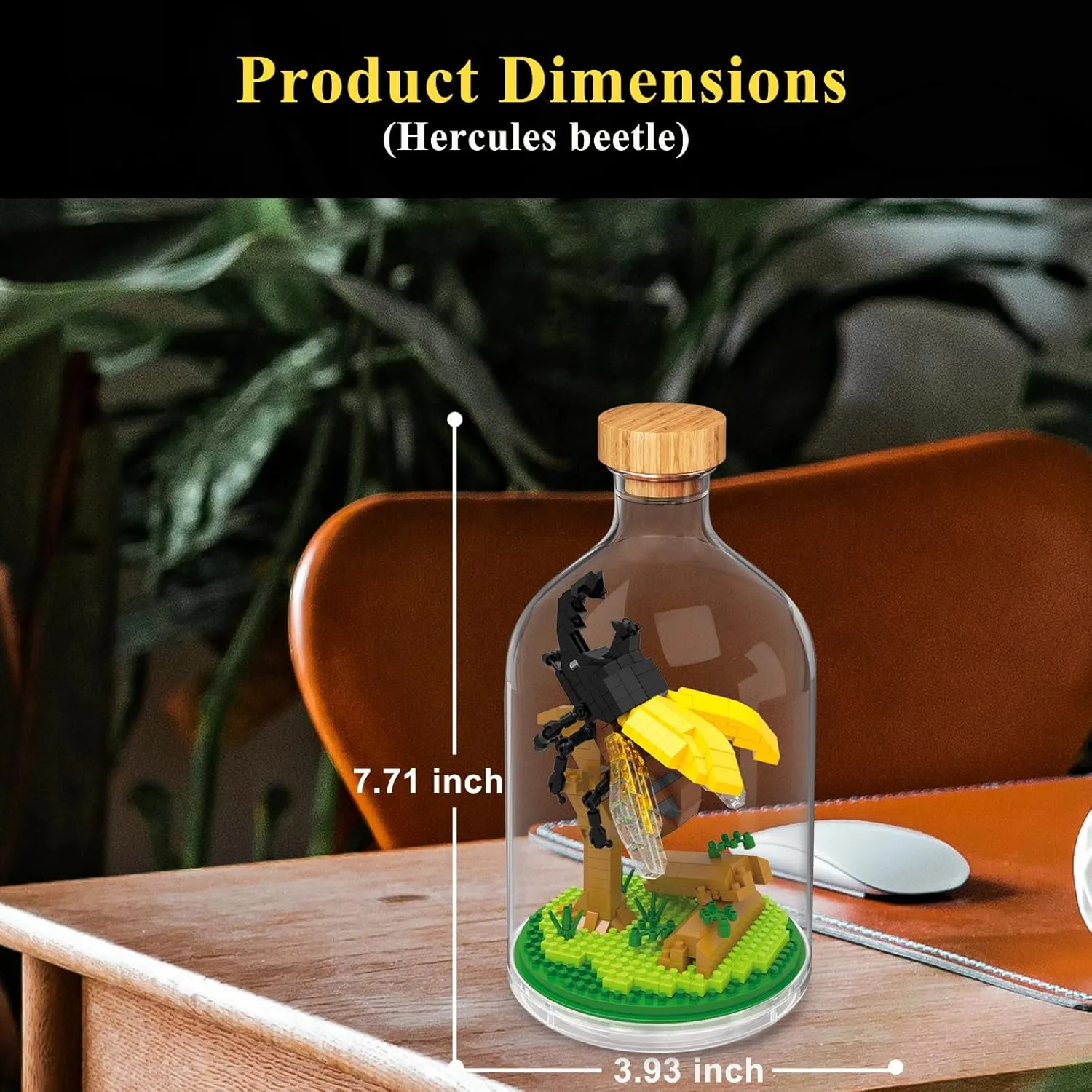 Creative Insect Friend Set,Adults Mini Animals Building Set,Party Favors Gift for Kids,Nature Lovers Office Home Decor Mini Bugs Building Block,New Year Birthday Gift for Boys Girls(Beetle)