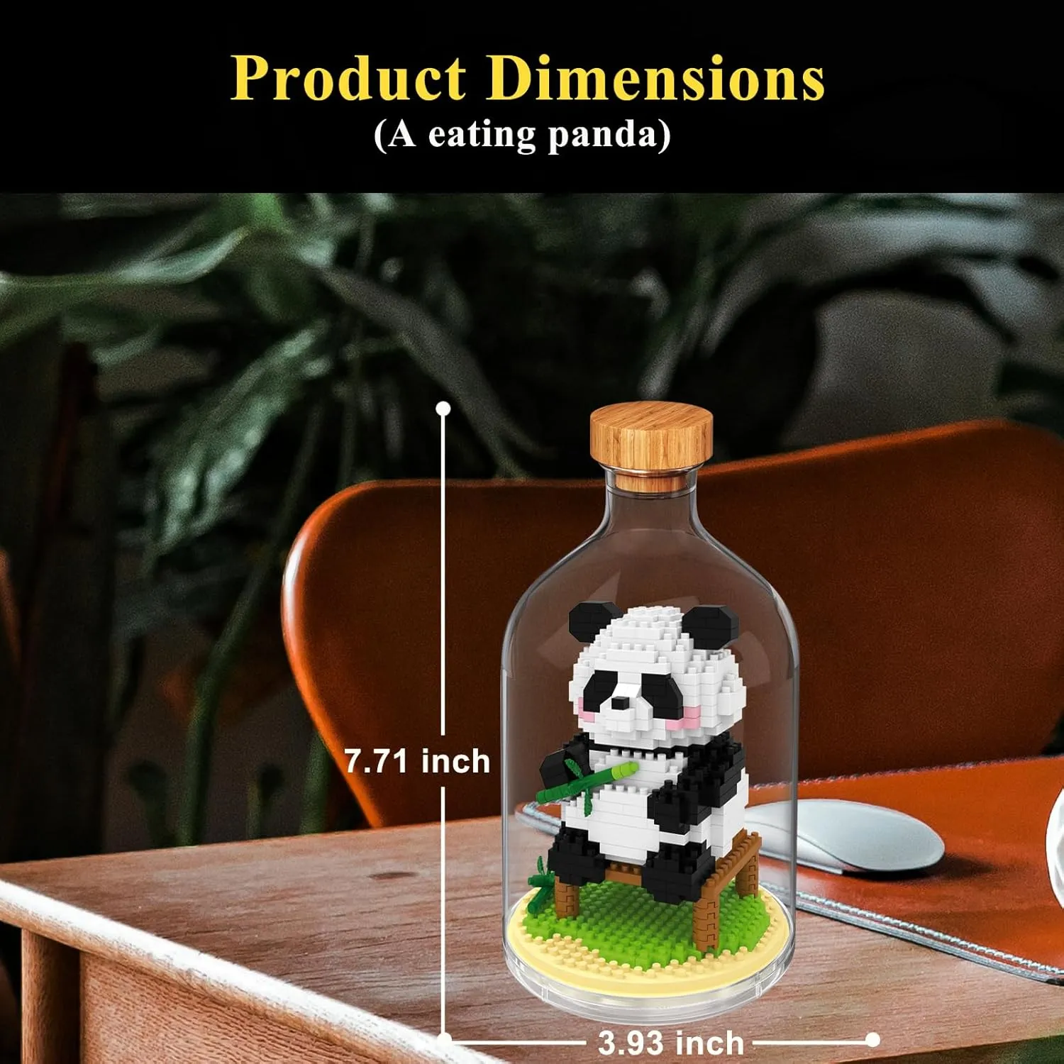 Creative Panda Toy Building Set,Adult Mini Animal Friend Set,Party Favors Gift for Kids,Animal Lovers Office Home Decor Building Block,New Year Easter Birthday Gift for Boys Girls(Eating)