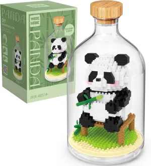 Creative Panda Toy Building Set,Adult Mini Animal Friend Set,Party Favors Gift for Kids,Animal Lovers Office Home Decor Building Block,New Year Easter Birthday Gift for Boys Girls(Eating)