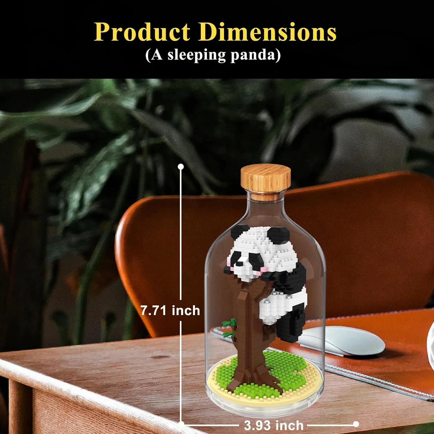 Creative Panda Toy Building Set,Adult Mini Animal Friend Set,Party Favors Gift for Kids,Animal Lovers Office Home Decor Building Block,New Year Easter Birthday Gift for Boys Girls(Sleeping)