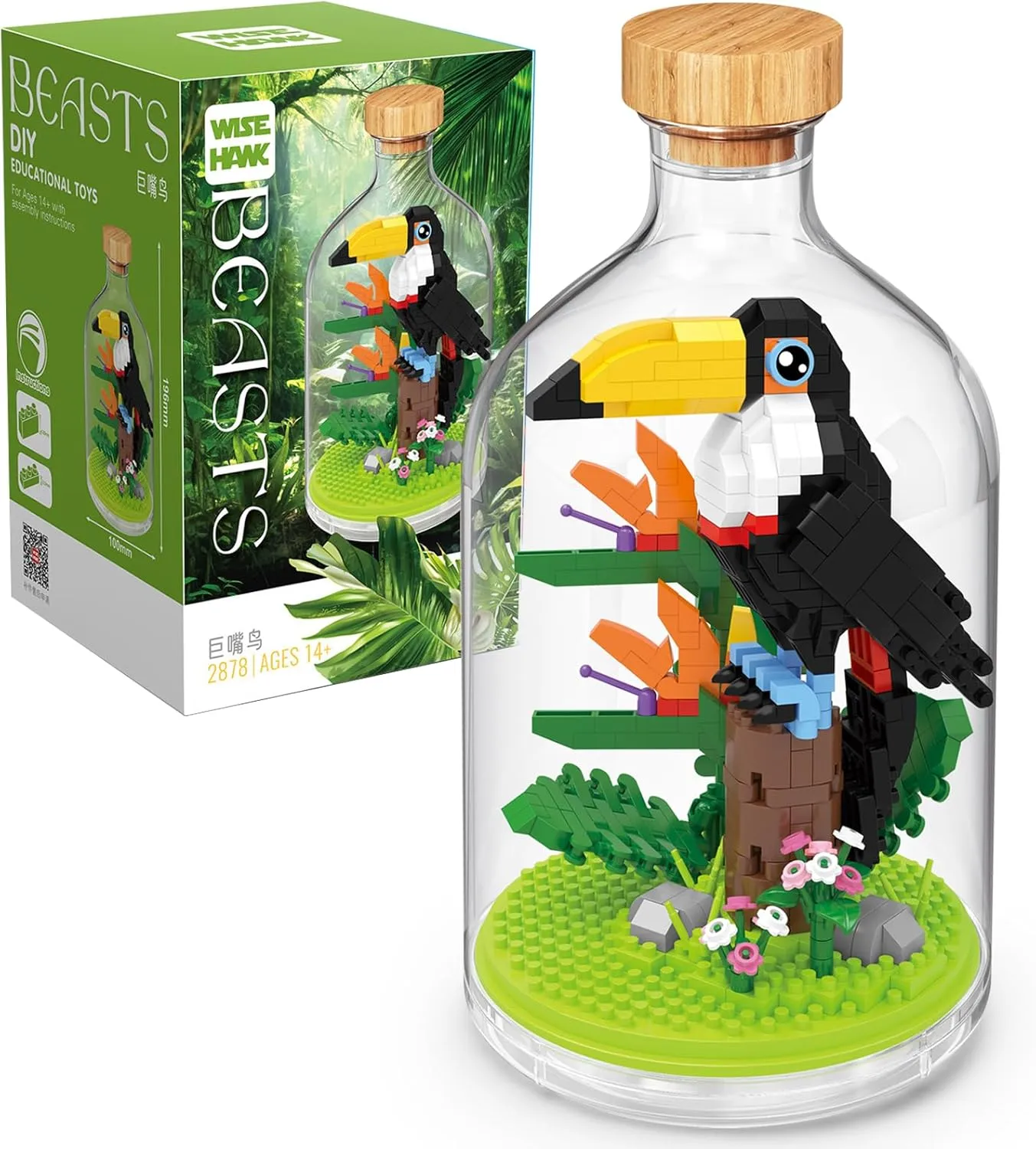 Creative Toucan Toy Building Set,Adult Mini Animal Friend Set,Party Favors Gift for Kid,Animal Lover Office Home Decor Birds Building Block Kit,New Year Easter Birthday Gift for Boys Girls