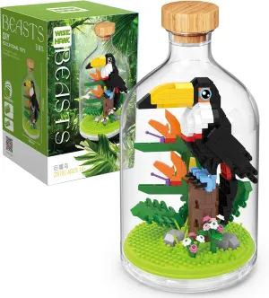 Creative Toucan Toy Building Set,Adult Mini Animal Friend Set,Party Favors Gift for Kid,Animal Lover Office Home Decor Birds Building Block Kit,New Year Easter Birthday Gift for Boys Girls