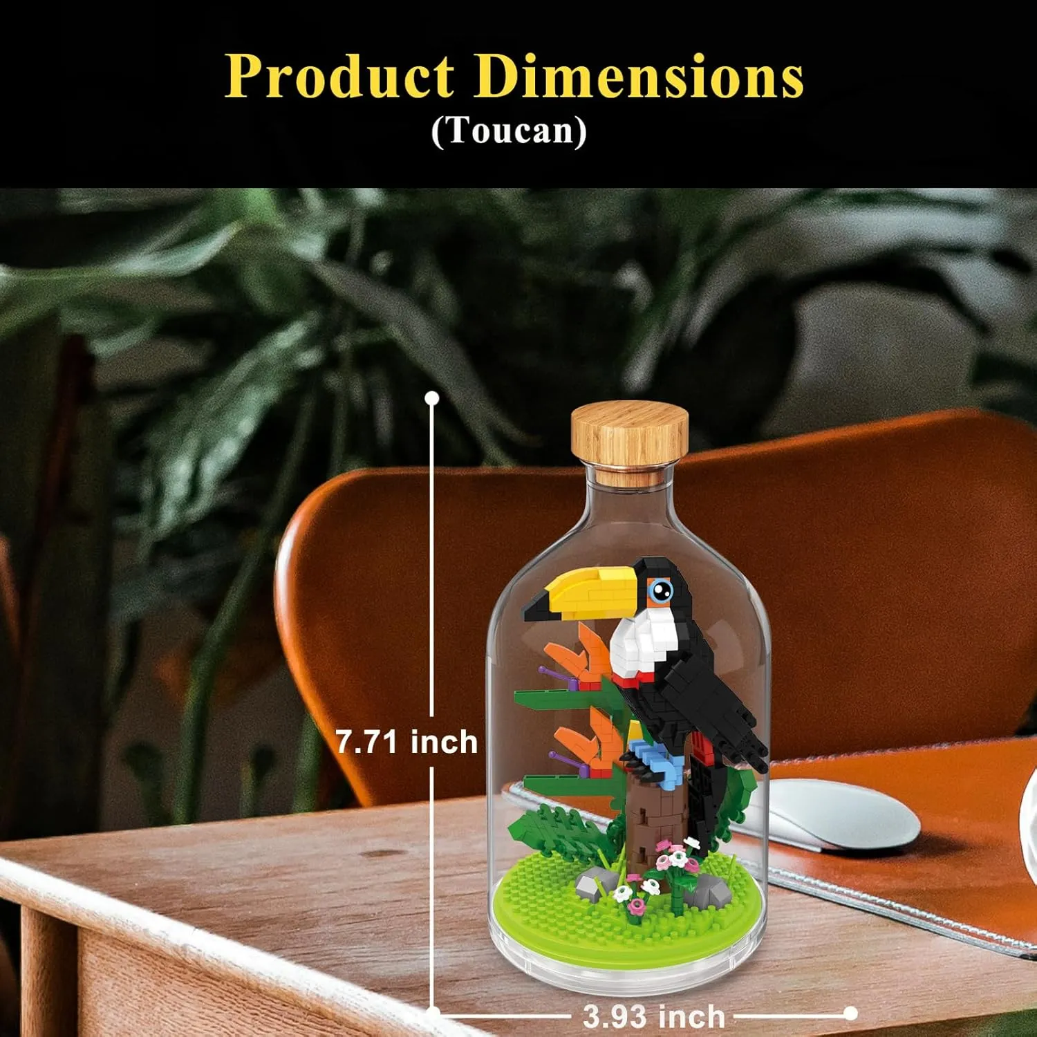Creative Toucan Toy Building Set,Adult Mini Animal Friend Set,Party Favors Gift for Kid,Animal Lover Office Home Decor Birds Building Block Kit,New Year Easter Birthday Gift for Boys Girls