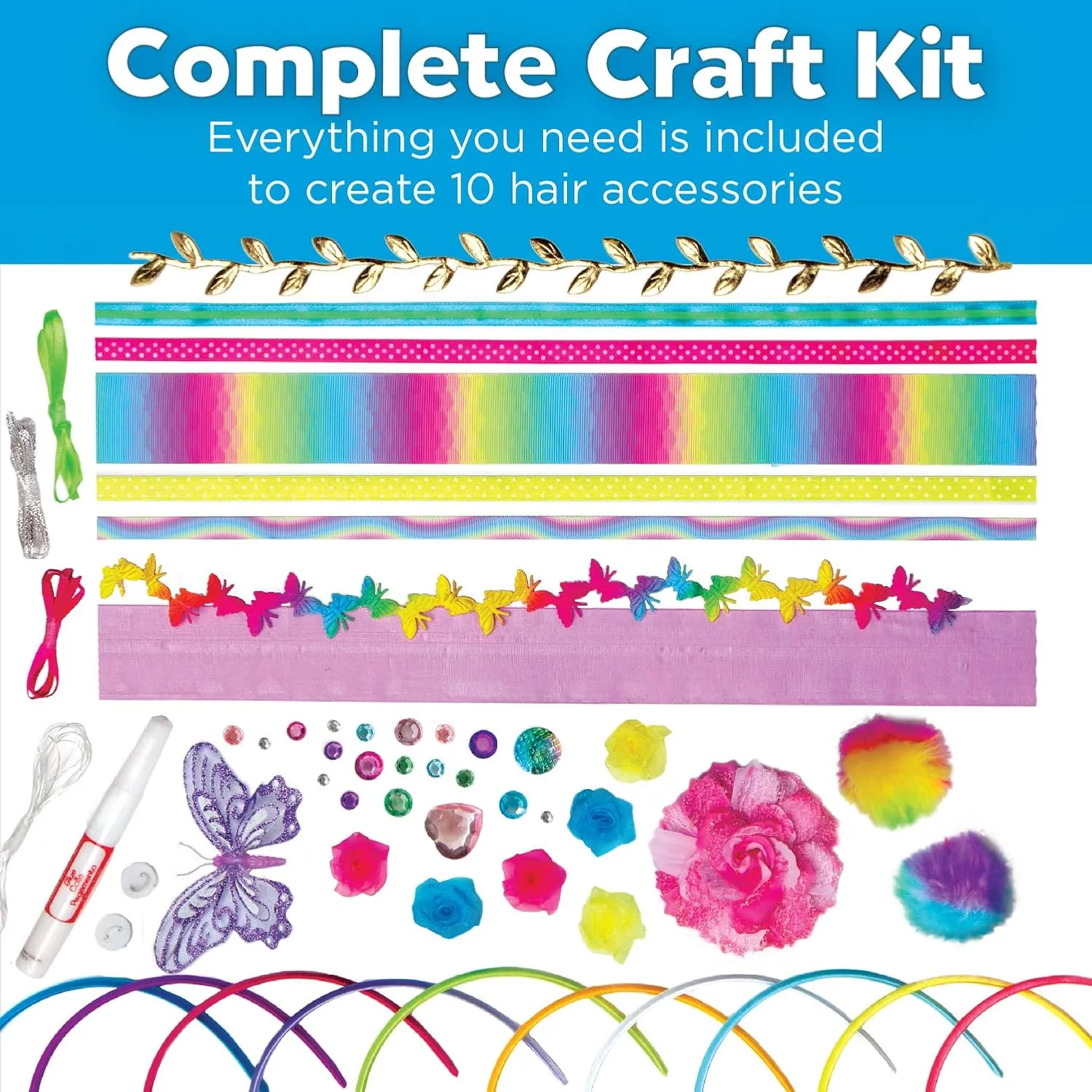 Creativity for Kids Fashion Headband Making Kit - Makes 10 DIY Headbands, Arts and Craft Kits for Ages 5-7 , Kids Activities, Birthday Gifts for Girls