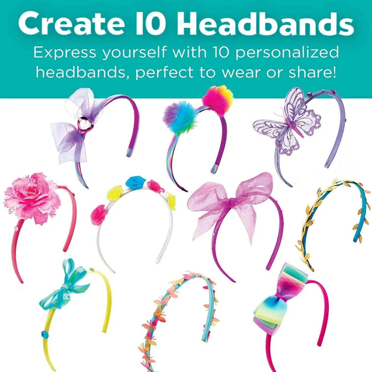 Creativity for Kids Fashion Headband Making Kit - Makes 10 DIY Headbands, Arts and Craft Kits for Ages 5-7 , Kids Activities, Birthday Gifts for Girls