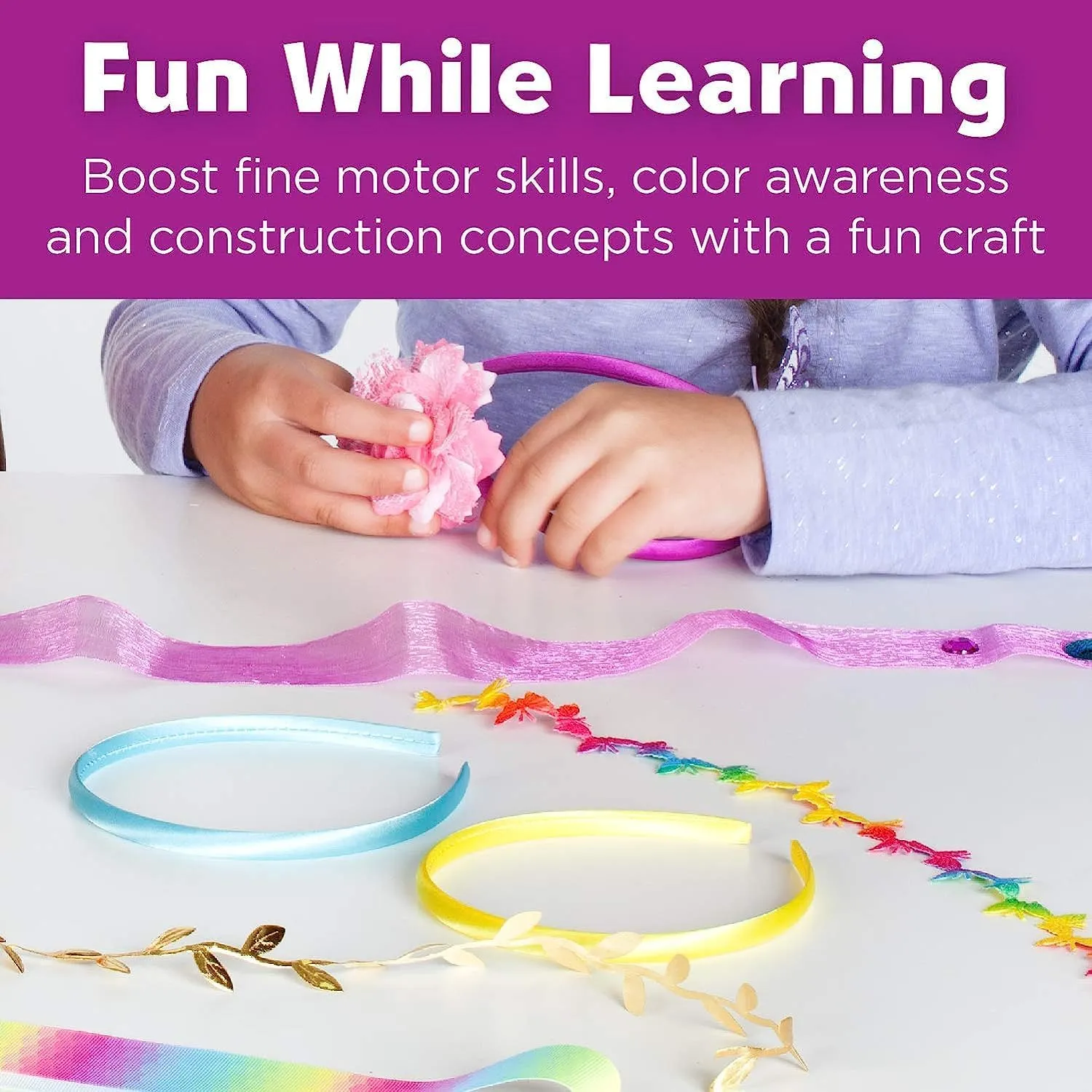 Creativity for Kids Fashion Headband Making Kit - Makes 10 DIY Headbands, Arts and Craft Kits for Ages 5-7 , Kids Activities, Birthday Gifts for Girls