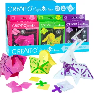 Creatto Barnyard Buddies – Brilliant Bunny, Dazzling Ducky, Playful Piggie Light-Up 3D Puzzle Kits | 12-piece Gift Set | Party Favors, Stocking Stuffers, Easter Baskets | DIY Activity w/ LED Lights