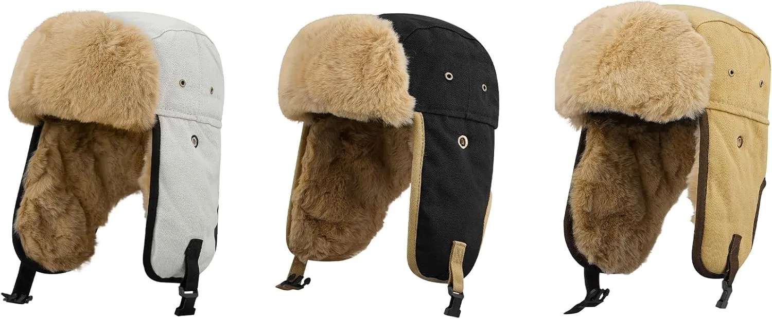 Croogo Winter Trapper Hats - Warm Ushanka Russian Ski Hats with Ear Flap