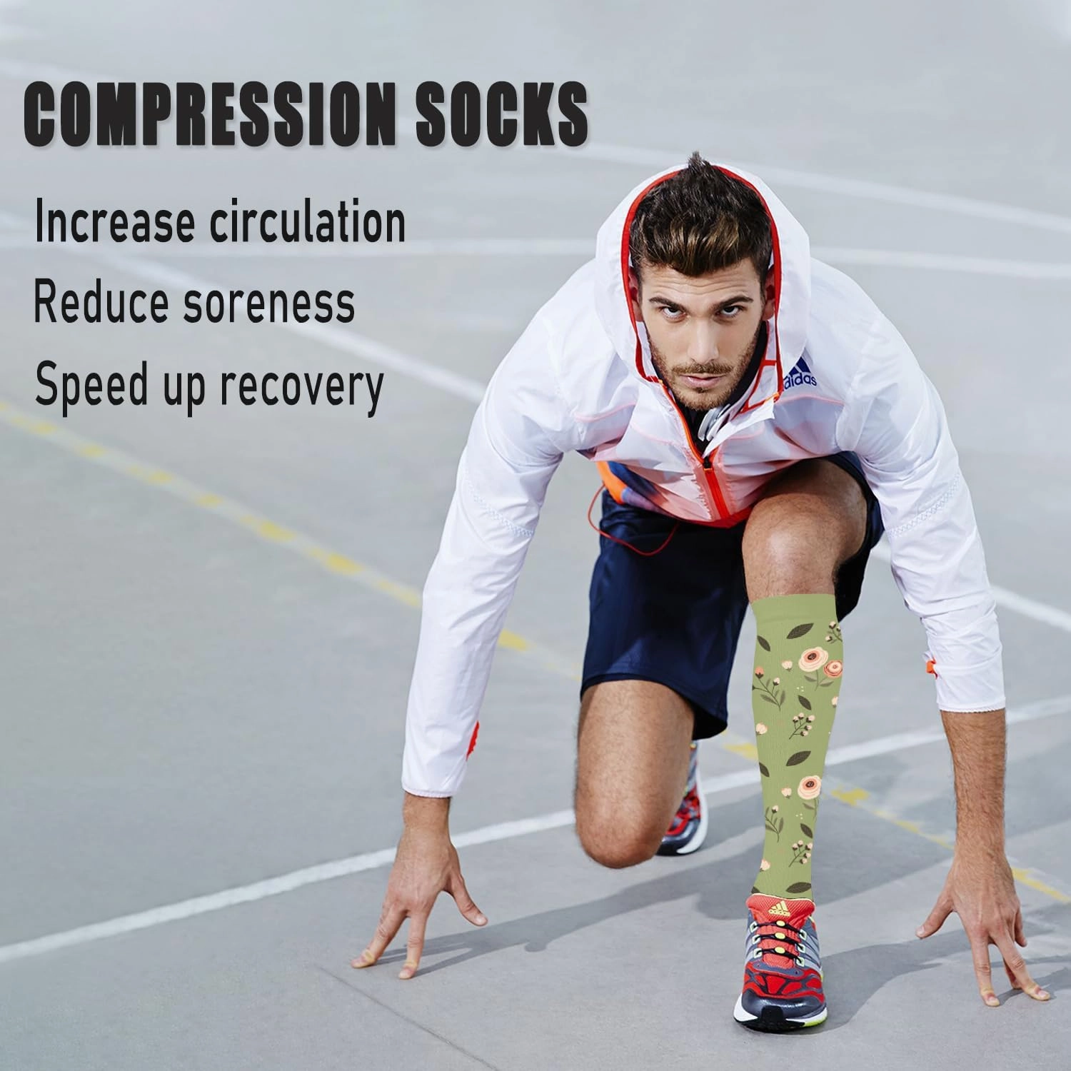 CTHH 5/7 Pairs Compression Socks for Women & Men Circulation - Compression Stockings for Support Running Athletics Nursing Travel