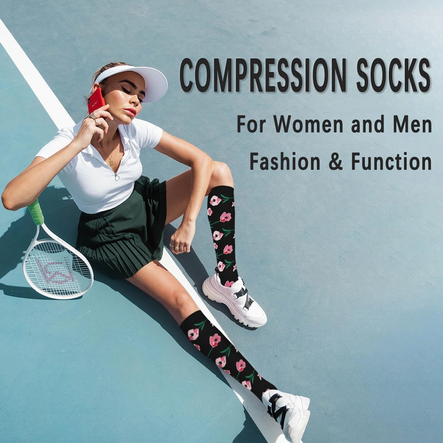 CTHH 5/7 Pairs Compression Socks for Women & Men Circulation - Compression Stockings for Support Running Athletics Nursing Travel