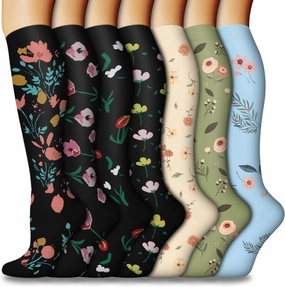 CTHH 5/7 Pairs Compression Socks for Women & Men Circulation - Compression Stockings for Support Running Athletics Nursing Travel