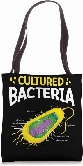 Cultured Bacteria Funny Microorganisms Microbiologist Virus Tote Bag