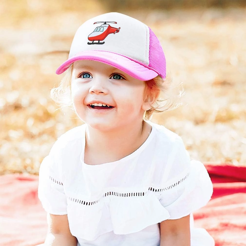 Custom Kids Trucker Hat Helicopter Polyester Boys Caps & Girls Adjustable