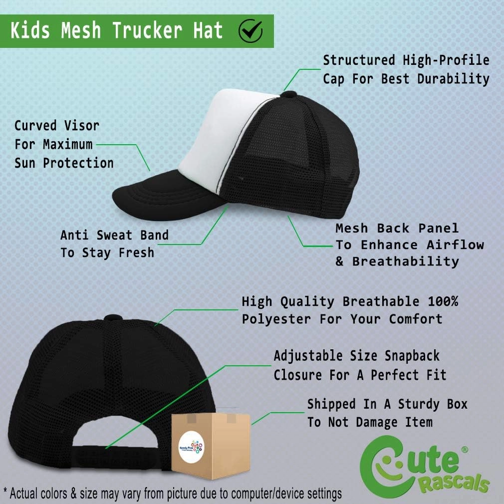 Custom Kids Trucker Hat Helicopter Polyester Boys Caps & Girls Adjustable