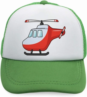 Custom Kids Trucker Hat Helicopter Polyester Boys Caps & Girls Adjustable