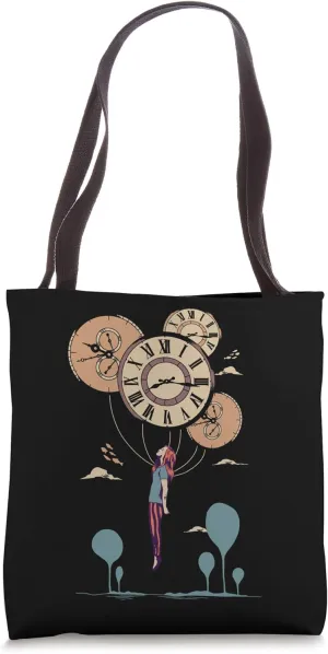 Cute Girl Time Clock Machine Traveller Traveling Travel Gift Tote Bag
