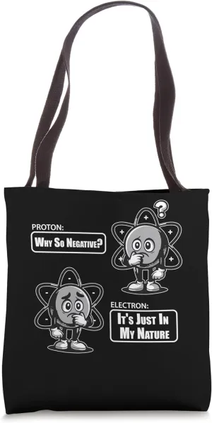 Cute Proton Electron Cartoon Chemistry Humor Tote Bag